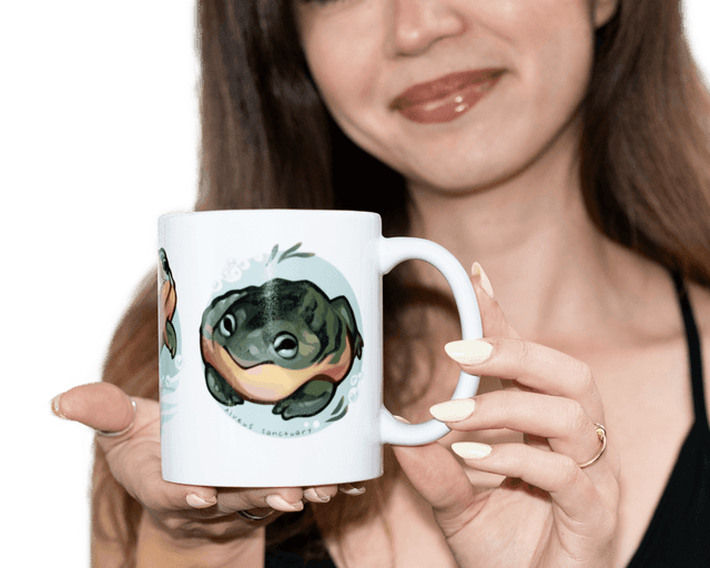 Maya holding the Georgie Mug