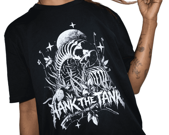 Sruti wearing the Hank The Tank T-Shirt